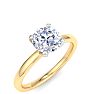 1 Carat Round Shape Lab Grown Diamond Ring In 14K Yellow Gold, Solitaire Image-2