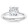 2 Carat Round Shape Lab Grown Diamond Ring In 14K White Gold, Solitaire Image-1