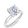 2 Carat Round Shape Lab Grown Diamond Ring In 14K White Gold, Solitaire Image-2