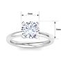 2 Carat Round Shape Lab Grown Diamond Ring In 14K White Gold, Solitaire Image-5