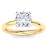 2 Carat Round Shape Lab Grown Diamond Ring In 14K Yellow Gold, Solitaire Image-1