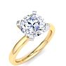 2 Carat Round Shape Lab Grown Diamond Ring In 14K Yellow Gold, Solitaire Image-2