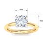2 Carat Round Shape Lab Grown Diamond Ring In 14K Yellow Gold, Solitaire Image-5