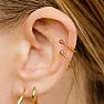 Yellow Gold Over Sterling Silver Rope Ear Cuff Image-1