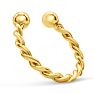 Yellow Gold Over Sterling Silver Rope Ear Cuff Image-4