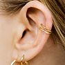 Yellow Gold Over Sterling Silver Barbel Ear Cuff Image-1