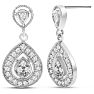 Diamond Drop Earrings: 1/2 Carat Diamond Drop Earrings In 14K White Gold, 1 Inch Image-1