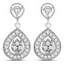 Diamond Drop Earrings: 1/2 Carat Diamond Drop Earrings In 14K White Gold, 1 Inch Image-2
