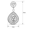Diamond Drop Earrings: 1/2 Carat Diamond Drop Earrings In 14K White Gold, 1 Inch Image-5