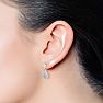 Diamond Drop Earrings: 1/2 Carat Diamond Drop Earrings In 14K White Gold, 1 Inch Image-6