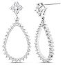 Diamond Drop Earrings: 1/2 Carat Diamond Drop Earrings In 14K White Gold, 1 Inch Image-1