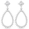 Diamond Drop Earrings: 1/2 Carat Diamond Drop Earrings In 14K White Gold, 1 Inch Image-2