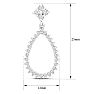 Diamond Drop Earrings: 1/2 Carat Diamond Drop Earrings In 14K White Gold, 1 Inch Image-5