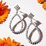 Diamond Drop Earrings: 1/2 Carat Diamond Drop Earrings In 14K White Gold, 1 Inch Image-7