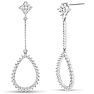 Diamond Drop Earrings: 1/2 Carat Diamond Drop Earrings In 14K White Gold, 1 1/2 Inches Image-1