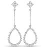 Diamond Drop Earrings: 1/2 Carat Diamond Drop Earrings In 14K White Gold, 1 1/2 Inches Image-2