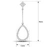 Diamond Drop Earrings: 1/2 Carat Diamond Drop Earrings In 14K White Gold, 1 1/2 Inches Image-5