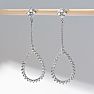 Diamond Drop Earrings: 1/2 Carat Diamond Drop Earrings In 14K White Gold, 1 1/2 Inches Image-8