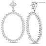Diamond Drop Earrings: 1 Carat Diamond Drop Earrings In 14K White Gold, 1 1/4 Inches Image-1