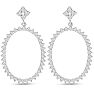 Diamond Drop Earrings: 1 Carat Diamond Drop Earrings In 14K White Gold, 1 1/4 Inches Image-2