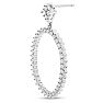 Diamond Drop Earrings: 1 Carat Diamond Drop Earrings In 14K White Gold, 1 1/4 Inches Image-3