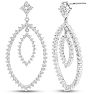 Diamond Drop Earrings: 1 1/2 Carat Diamond Drop Earrings In 14K White Gold, 1 1/2 Inches Image-1