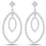 Diamond Drop Earrings: 1 1/2 Carat Diamond Drop Earrings In 14K White Gold, 1 1/2 Inches Image-2