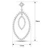 Diamond Drop Earrings: 1 1/2 Carat Diamond Drop Earrings In 14K White Gold, 1 1/2 Inches Image-5