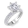 3 Carat Lab Grown Diamond Engagement Ring In 14K White Gold Image-2