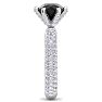 3 Carat Round Shape Black Moissanite Engagement Ring In 14K White Gold Image-4