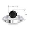 3 Carat Round Shape Black Moissanite Engagement Ring In 14K White Gold Image-5