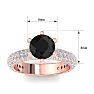 3 Carat Round Shape Black Moissanite Engagement Ring In 14K Rose Gold Image-5