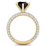 3 Carat Black Diamond Engagement Ring In 14K Yellow Gold Image-3