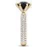 3 Carat Black Diamond Engagement Ring In 14K Yellow Gold Image-4