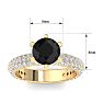 3 Carat Black Diamond Engagement Ring In 14K Yellow Gold Image-5