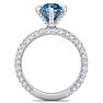 3 Carat Blue Diamond Engagement Ring In 14K White Gold Image-3