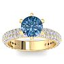3 Carat Blue Diamond Engagement Ring In 14K Yellow Gold Image-1