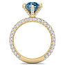 3 Carat Blue Diamond Engagement Ring In 14K Yellow Gold Image-3