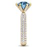 3 Carat Blue Diamond Engagement Ring In 14K Yellow Gold Image-4