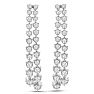 Diamond Drop Earrings: 4 Carat Diamond Drop Earrings In 14K White Gold, 2 Inches Image-2