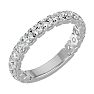 1 1/4 Carat Round Moissanite Band Matching Band In 14 Karat White Gold Image-2