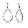 Diamond Drop Earrings: 3 Carat Diamond Drop Earrings In 14K White Gold, 1 1/2 Inches Image-1