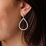 Diamond Drop Earrings: 3 Carat Diamond Drop Earrings In 14K White Gold, 1 1/2 Inches Image-5
