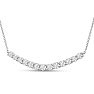 1 Carat Graduated Diamond Smile Necklace In 14K White Gold With 22 Inch Adjustable Chain Image-1