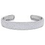 10 Carat Lab Grown Diamond Bangle Bracelet In 14K White Gold, 1/2 Inch Wide Image-1