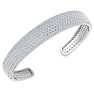 10 Carat Lab Grown Diamond Bangle Bracelet In 14K White Gold, 1/2 Inch Wide Image-2