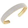 10 Carat Lab Grown Diamond Bangle Bracelet In 14K Yellow Gold, 1/2 Inch Wide Image-2