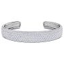 10 Carat Diamond Bangle Bracelet In 14K White Gold, 1/2 Inch Wide Image-1
