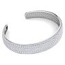 10 Carat Diamond Bangle Bracelet In 14K White Gold, 1/2 Inch Wide Image-2