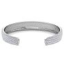 10 Carat Diamond Bangle Bracelet In 14K White Gold, 1/2 Inch Wide Image-4